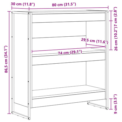 Book Cabinet Old Wood 80 x 30 x 86.5 cm Engineered Wood