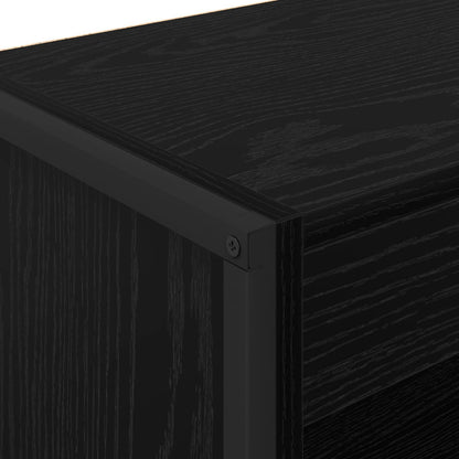 Book Cabinet Black Oak 80 x 30 x 121 cm Engineered Wood