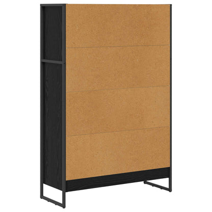 Book Cabinet 80 x 30 x 121 cm Engineered Wood Black Oak