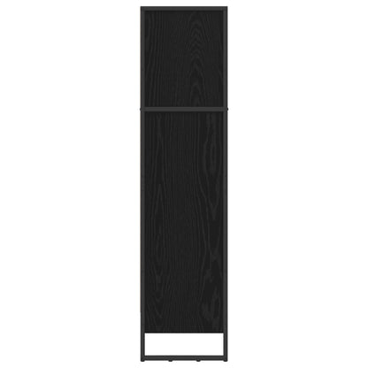 Book Cabinet Black Oak 80 x 30 x 121 cm Engineered Wood