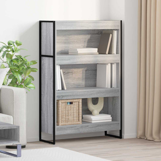 Book Cabinet 80 x 30 x 121 cm Engineered Wood Grey Sonoma