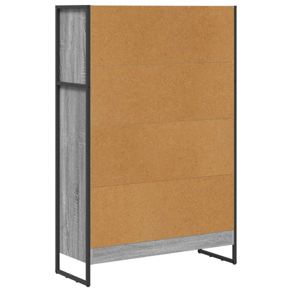 Book Cabinet 80 x 30 x 121 cm Engineered Wood Grey Sonoma