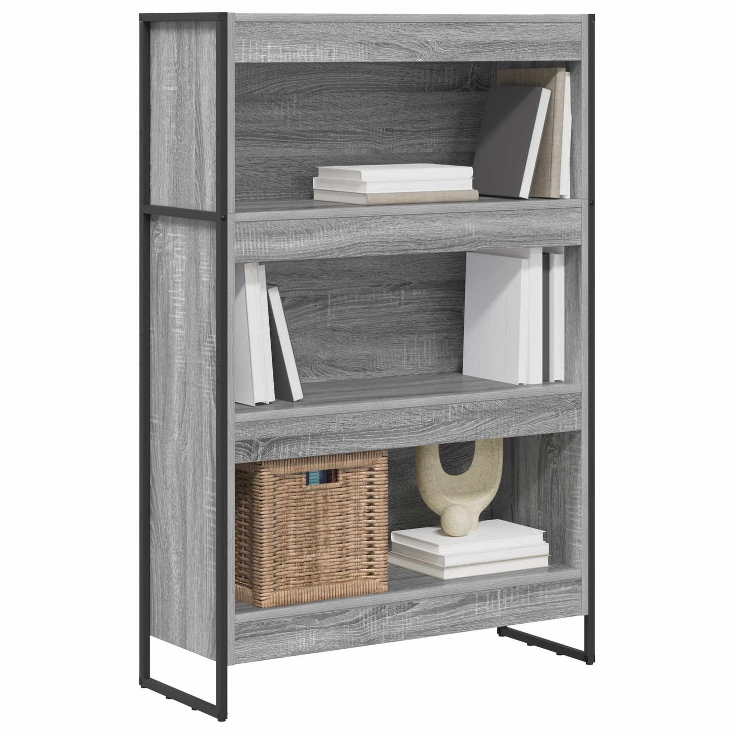 Book Cabinet 80 x 30 x 121 cm Engineered Wood Grey Sonoma