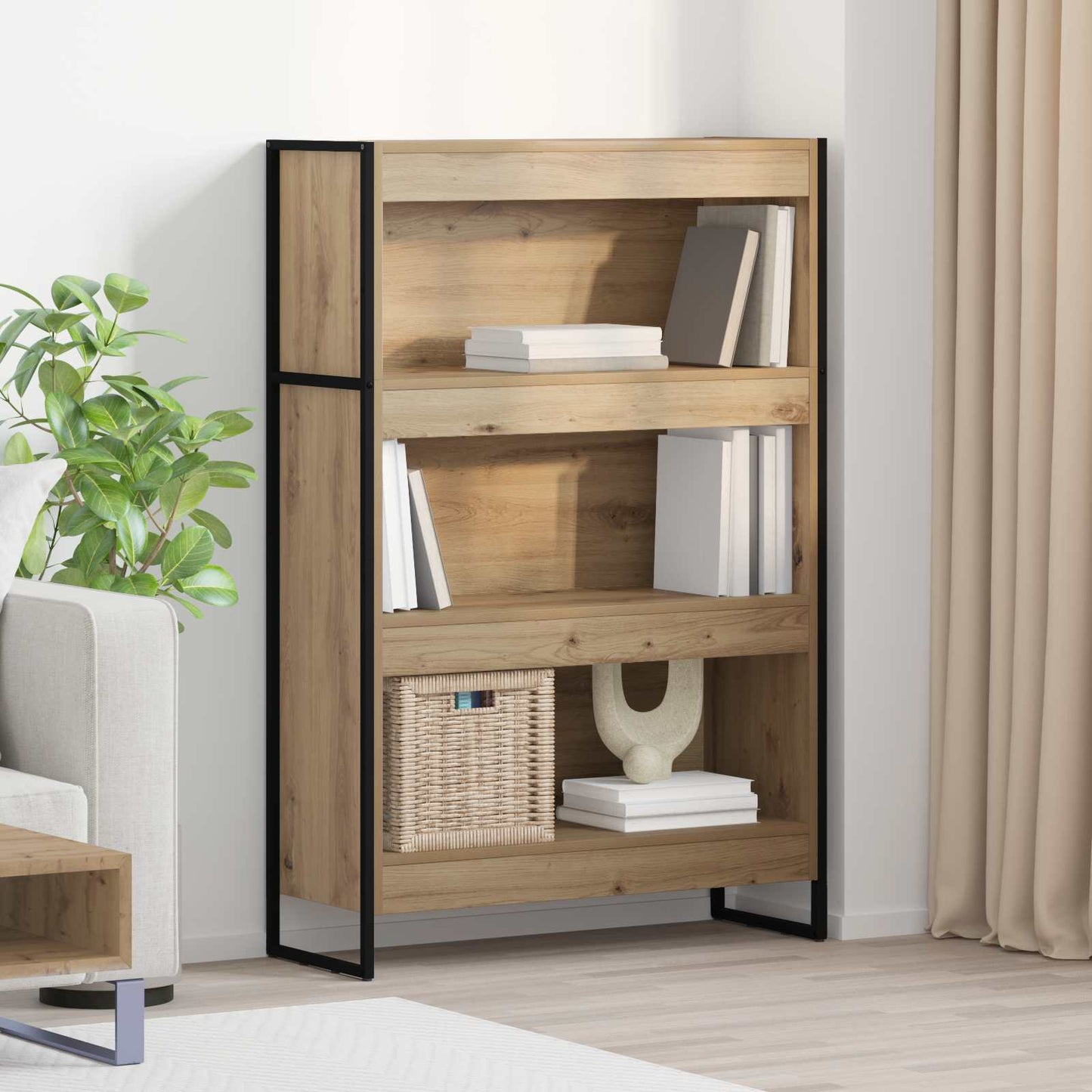 Book Cabinet Artisian Oak 80 x 30 x 121 cm Engineered Wood