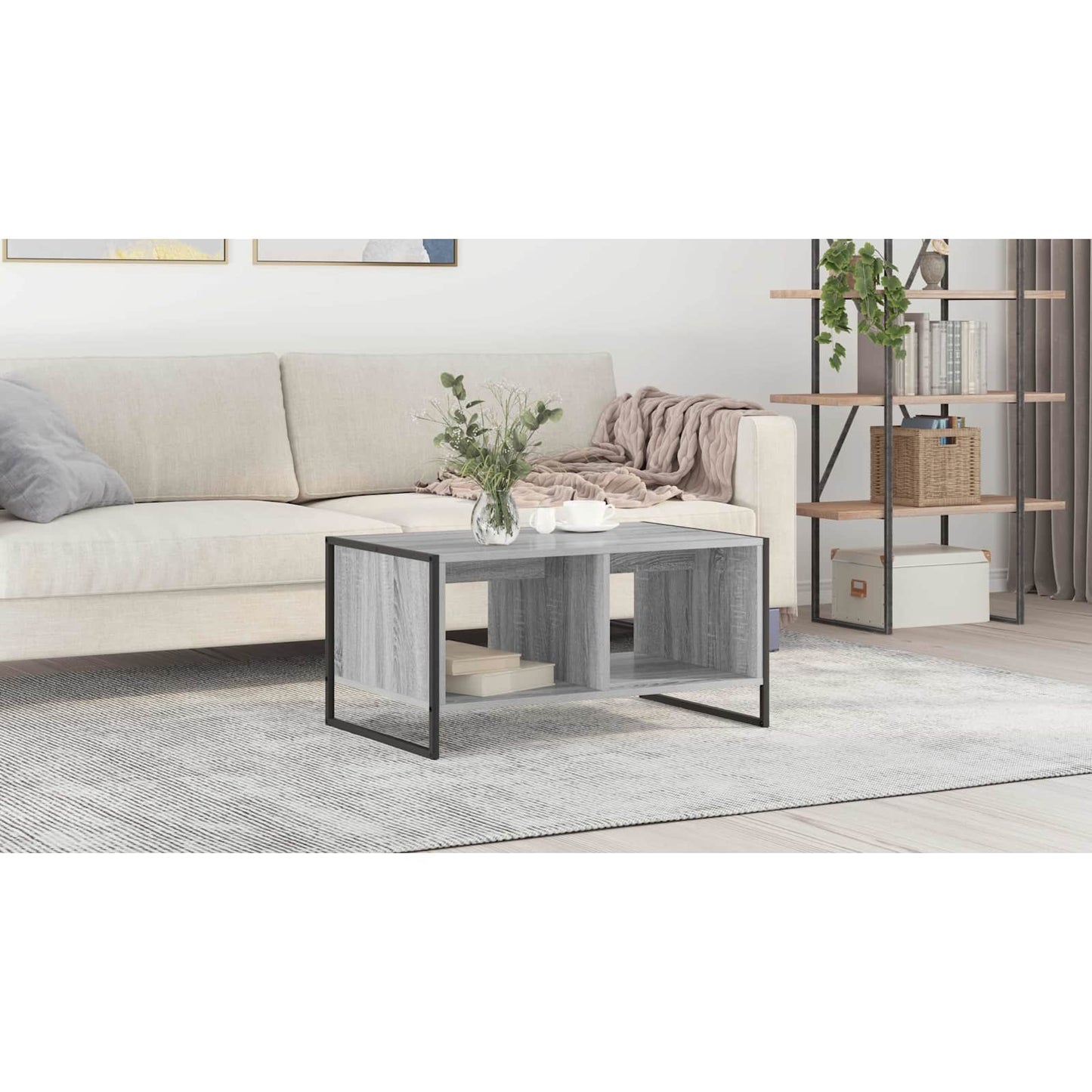 Coffee Table Grey Sonoma 80 x 50 x 40 cm Engineered Wood