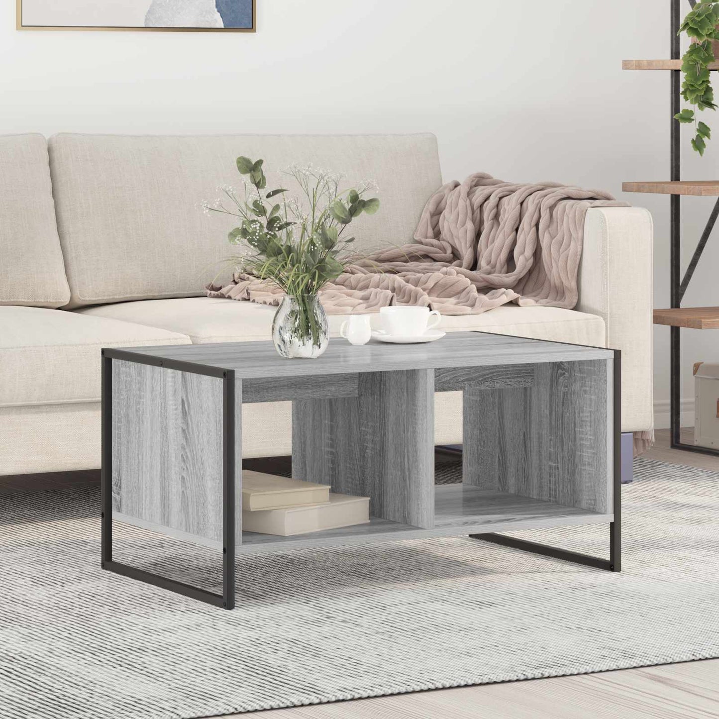 Coffee Table Grey Sonoma 80 x 50 x 40 cm Engineered Wood
