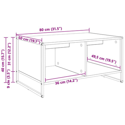 Coffee Table Grey Sonoma 80 x 50 x 40 cm Engineered Wood