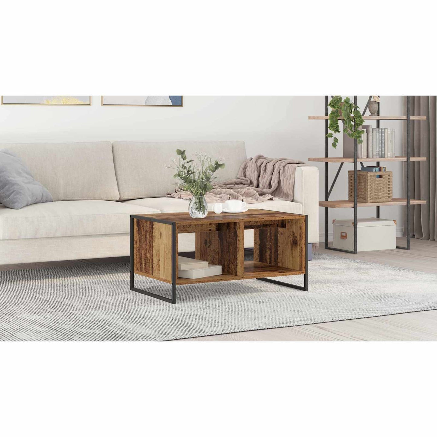 Coffee Table Old Wood 80 x 50 x 40 cm Engineered Wood