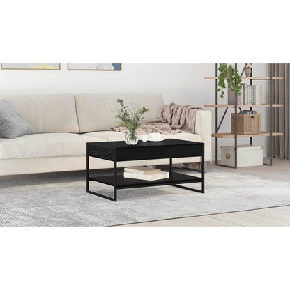 Coffee Table Black Oak 80 x 50 x 40 cm Engineered Wood