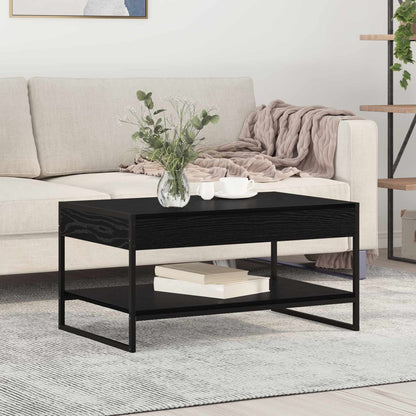 Coffee Table Black Oak 80 x 50 x 40 cm Engineered Wood