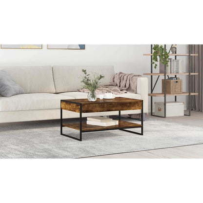 Coffee Table Smoke Oak 80 x 50 x 40 cm Engineered Wood