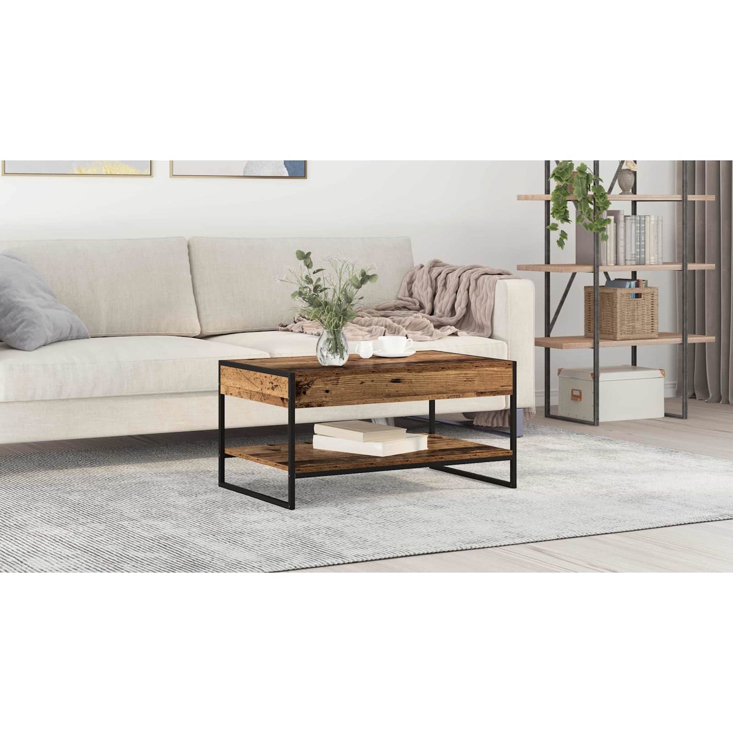 Coffee Table Old Wood 80 x 50 x 40 cm Engineered Wood