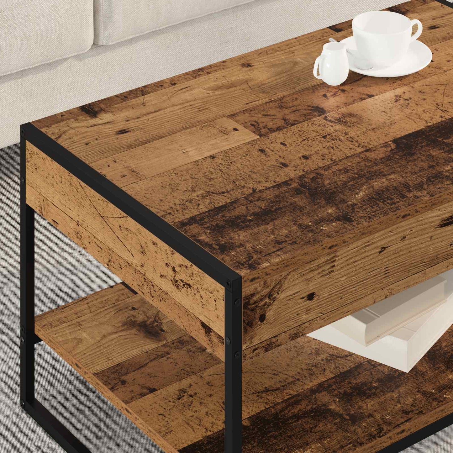 Coffee Table Old Wood 80 x 50 x 40 cm Engineered Wood