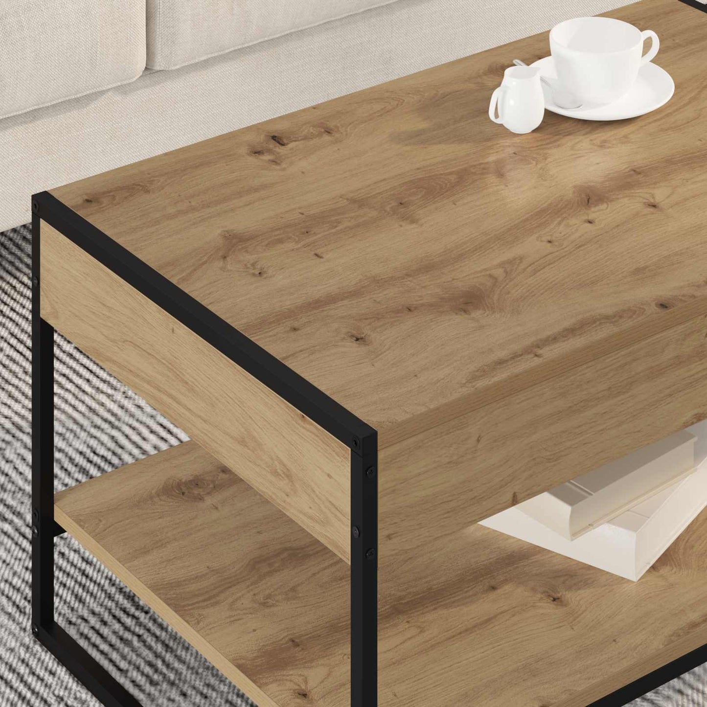 Coffee Table Artisian Oak 80 x 50 x 40 cm Engineered Wood