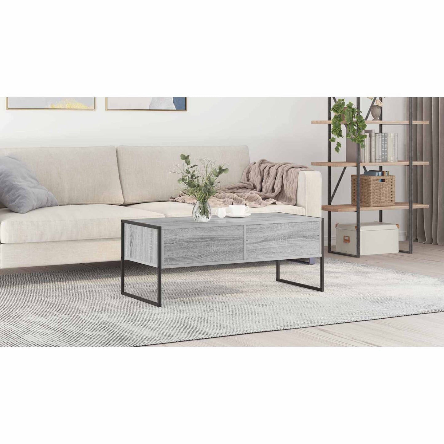 Coffee Table Grey Sonoma 100 x 46 x 40 cm Engineered Wood