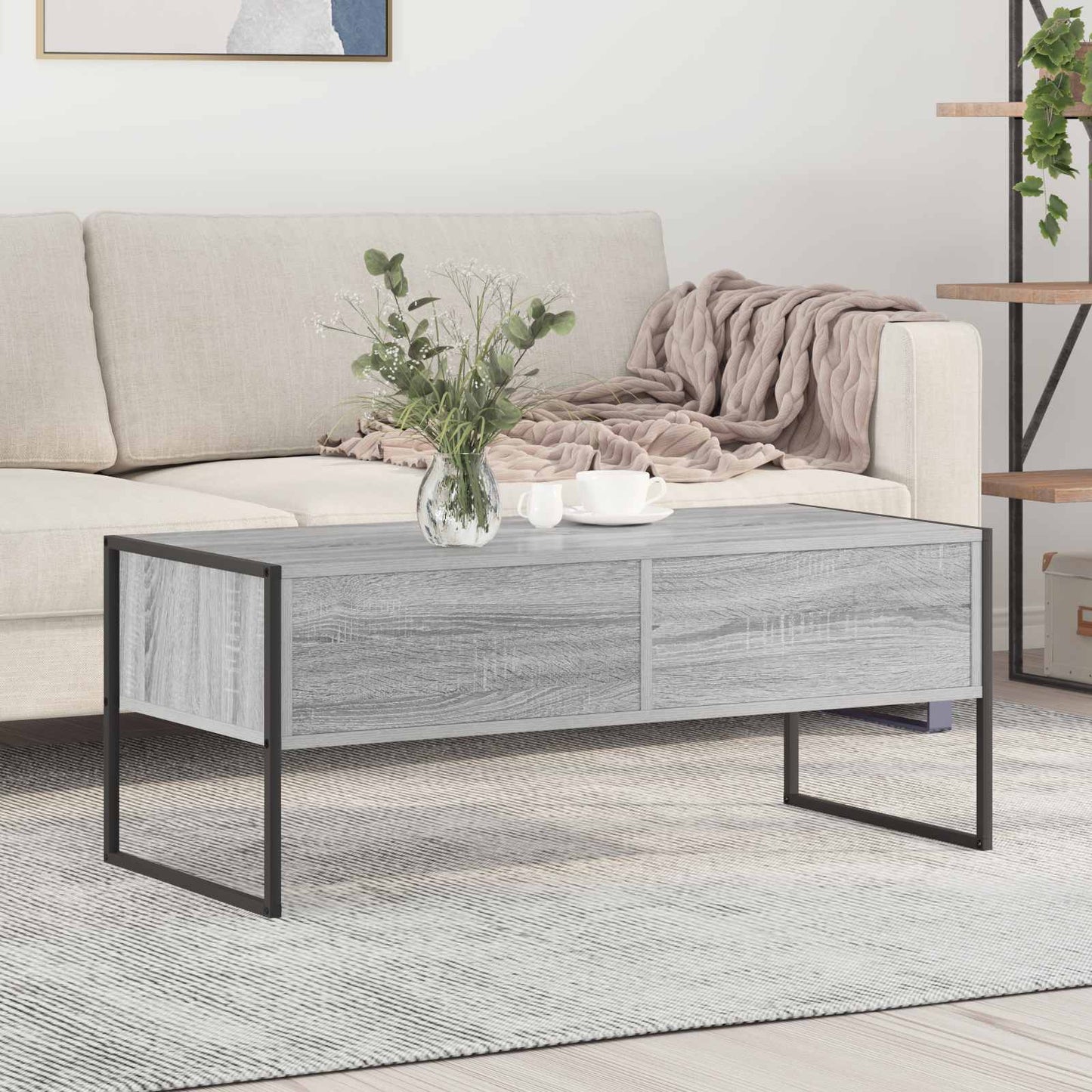 Coffee Table Grey Sonoma 100 x 46 x 40 cm Engineered Wood