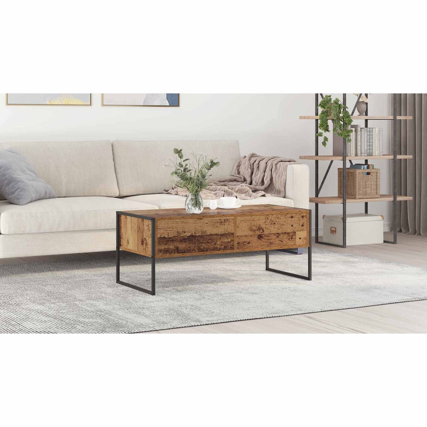 Coffee Table Old Wood 100 x 46 x 40 cm Engineered Wood