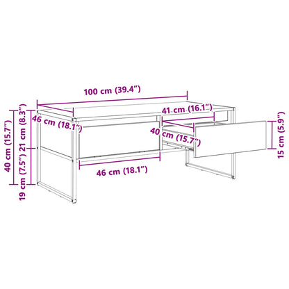 Coffee Table Artisian Oak 100 x 46 x 40 cm Engineered Wood