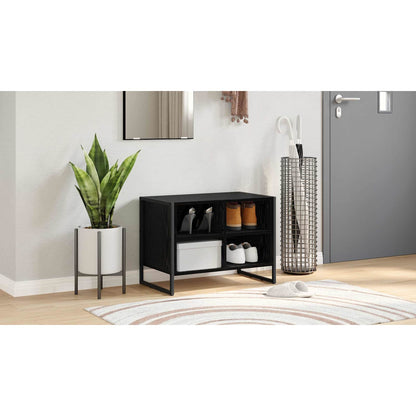 Shoe Cabinet Black Oak 60 x 35 x 44 cm Engineered Wood