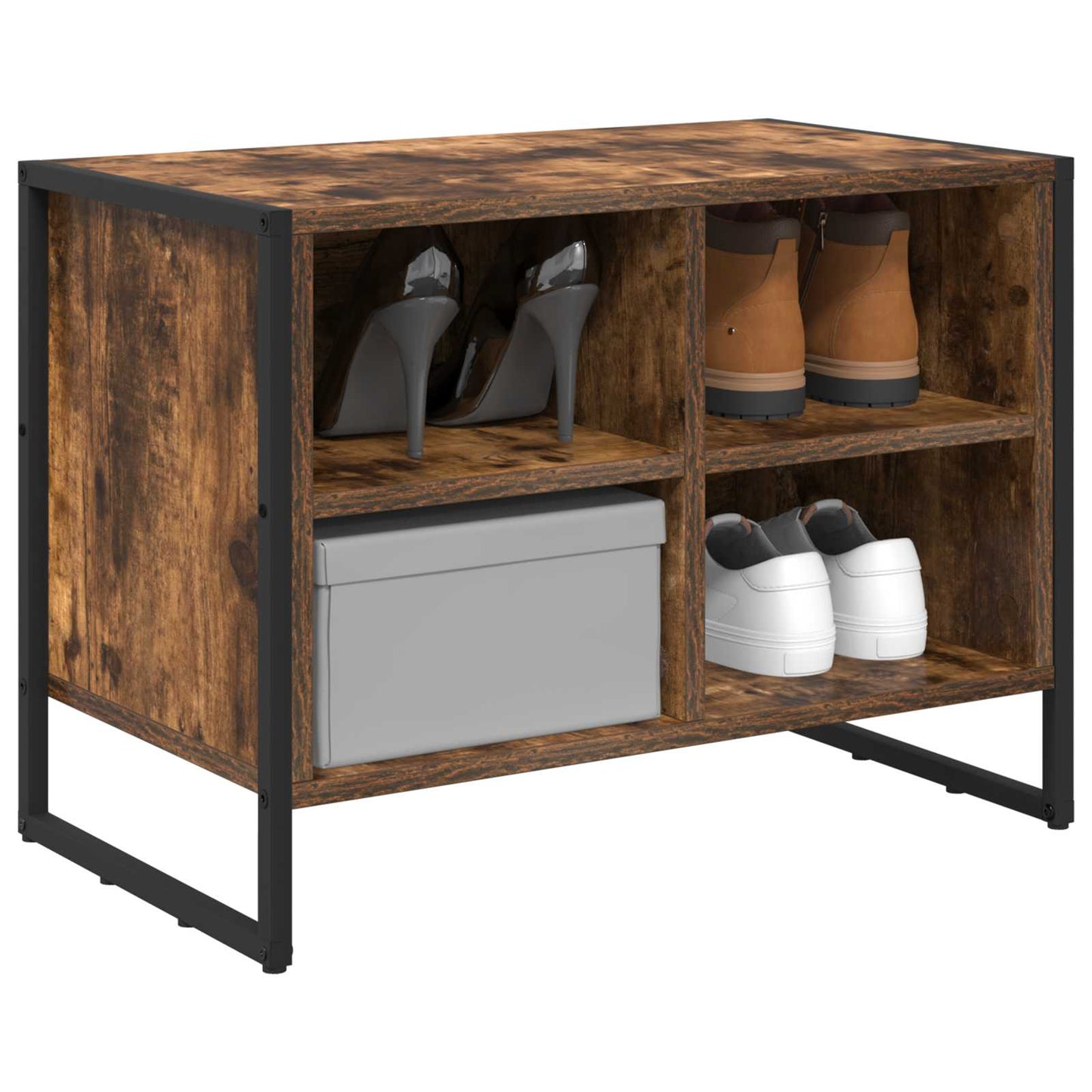 Shoe Cabinet Smoke Oak 60 x 35 x 44 cm Engineered Wood