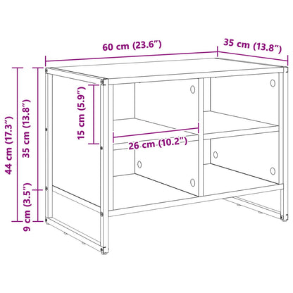 Shoe Cabinet Smoke Oak 60 x 35 x 44 cm Engineered Wood