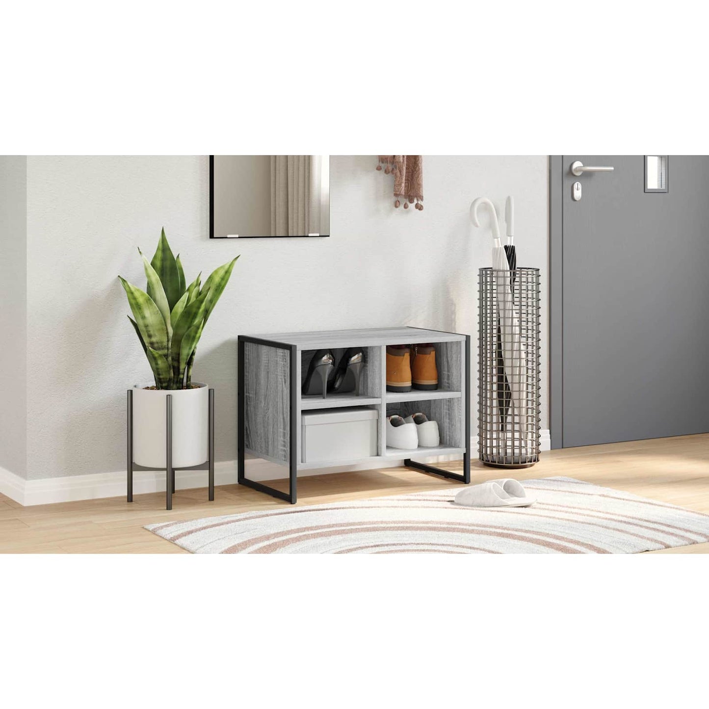 Shoe Cabinet Grey Sonoma 60 x 35 x 44 cm Engineered Wood
