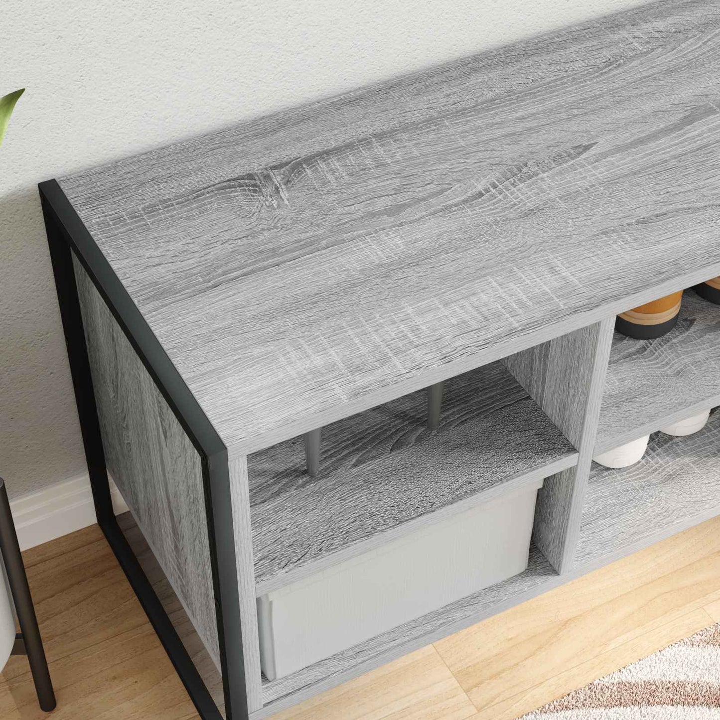 Shoe Cabinet 60 x 35 x 44 cm Engineered Wood Grey Sonoma