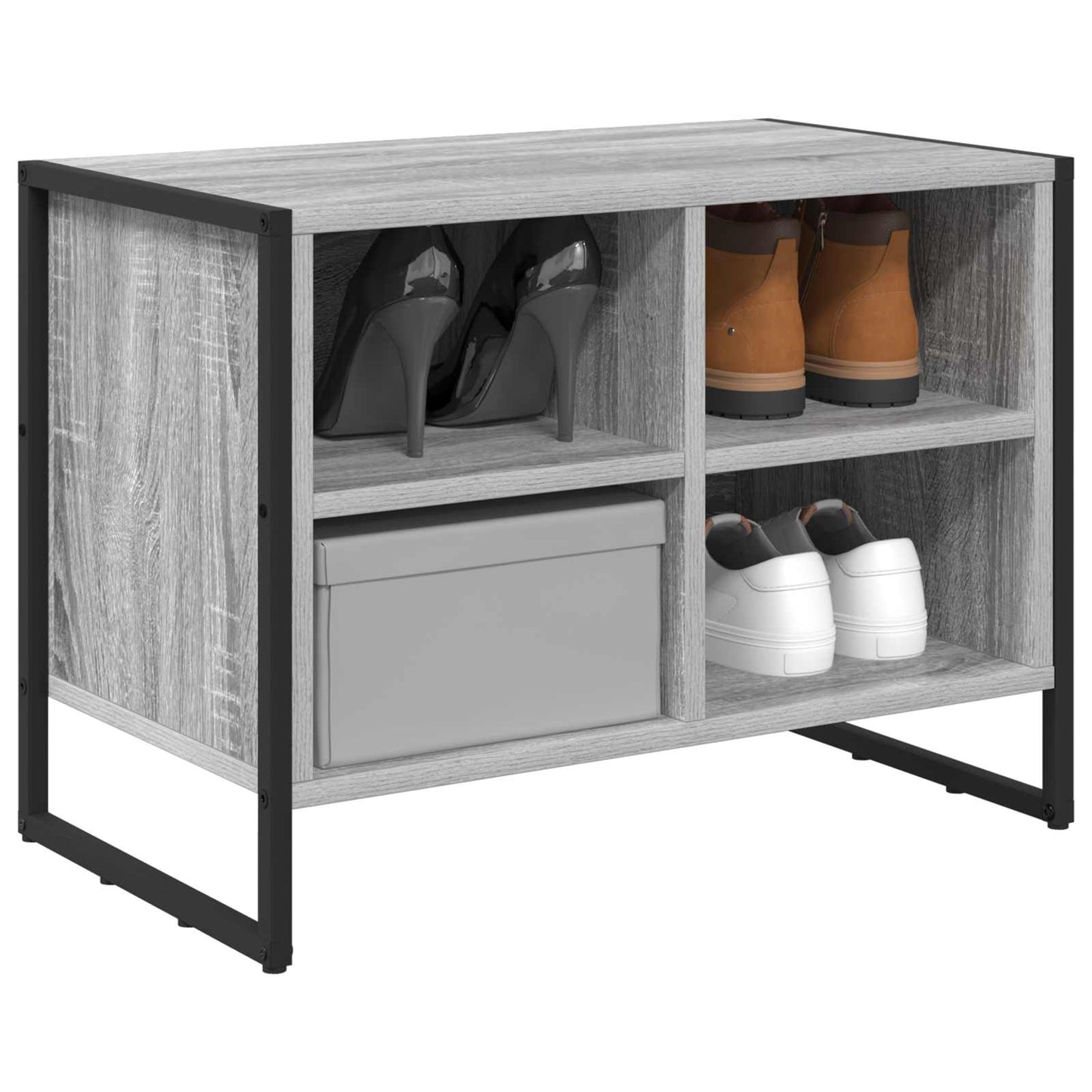 Shoe Cabinet 60 x 35 x 44 cm Engineered Wood Grey Sonoma