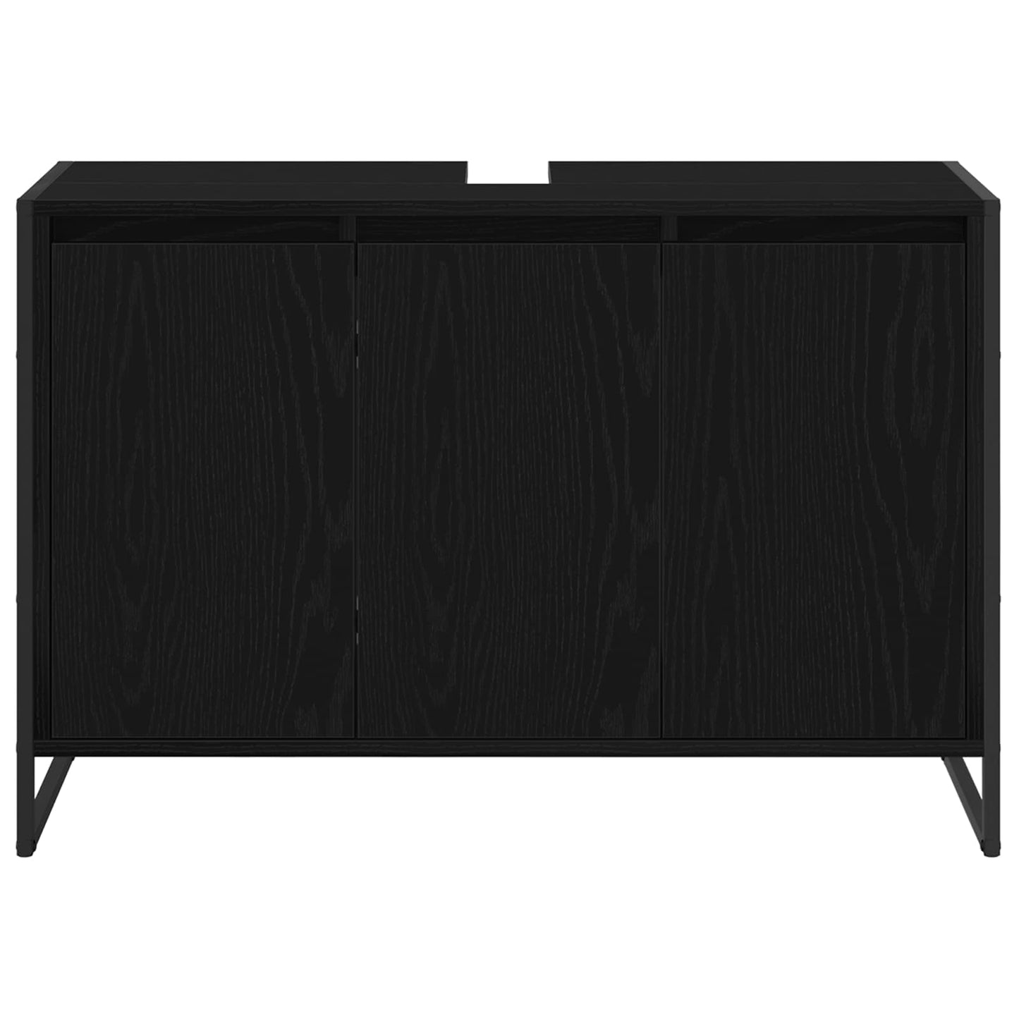 Bathroom Cabinet Black Oak 90 x 30 x 60 cm Engineered Wood