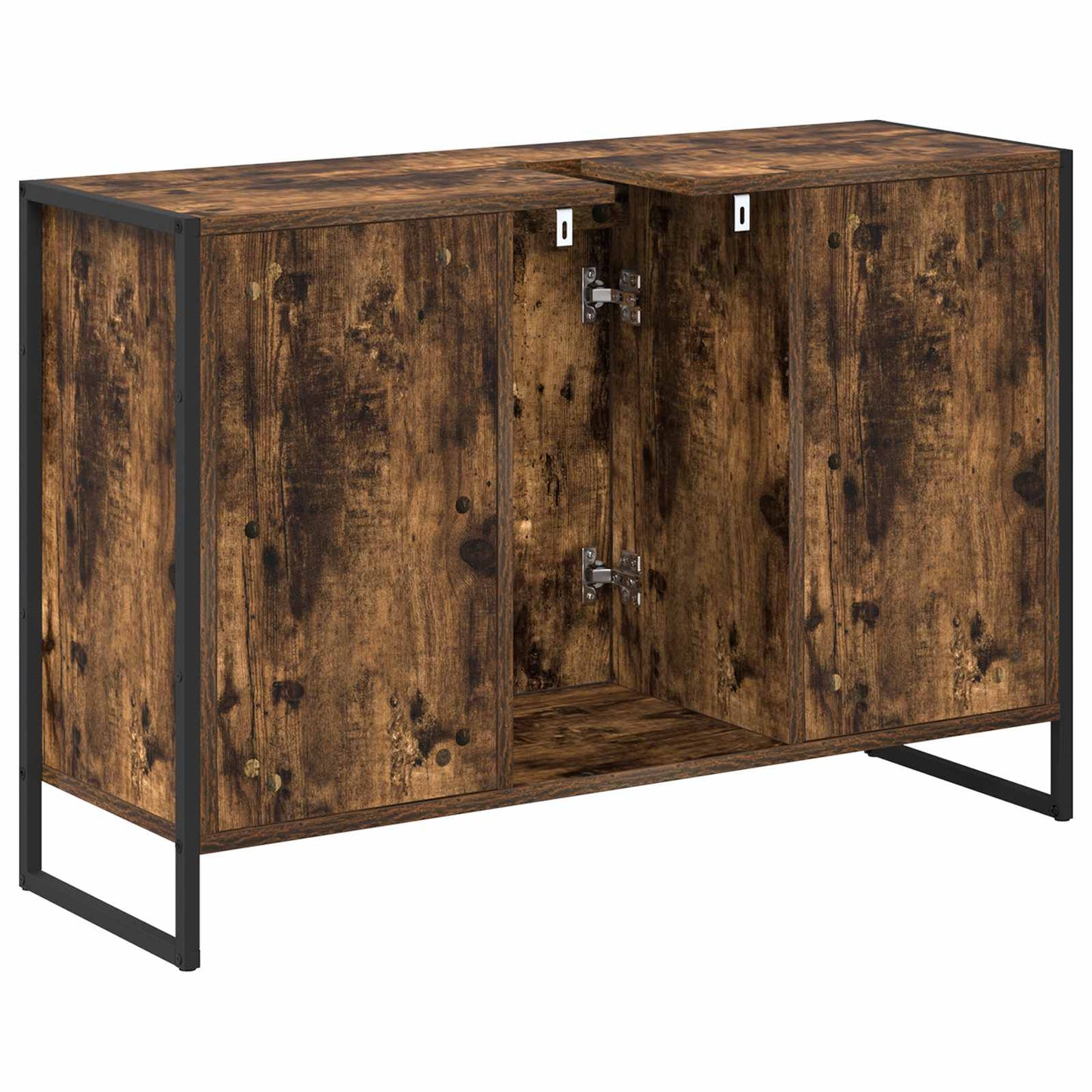 Bathroom Cabinet Smoke Oak 90 x 30 x 60 cm Engineered Wood