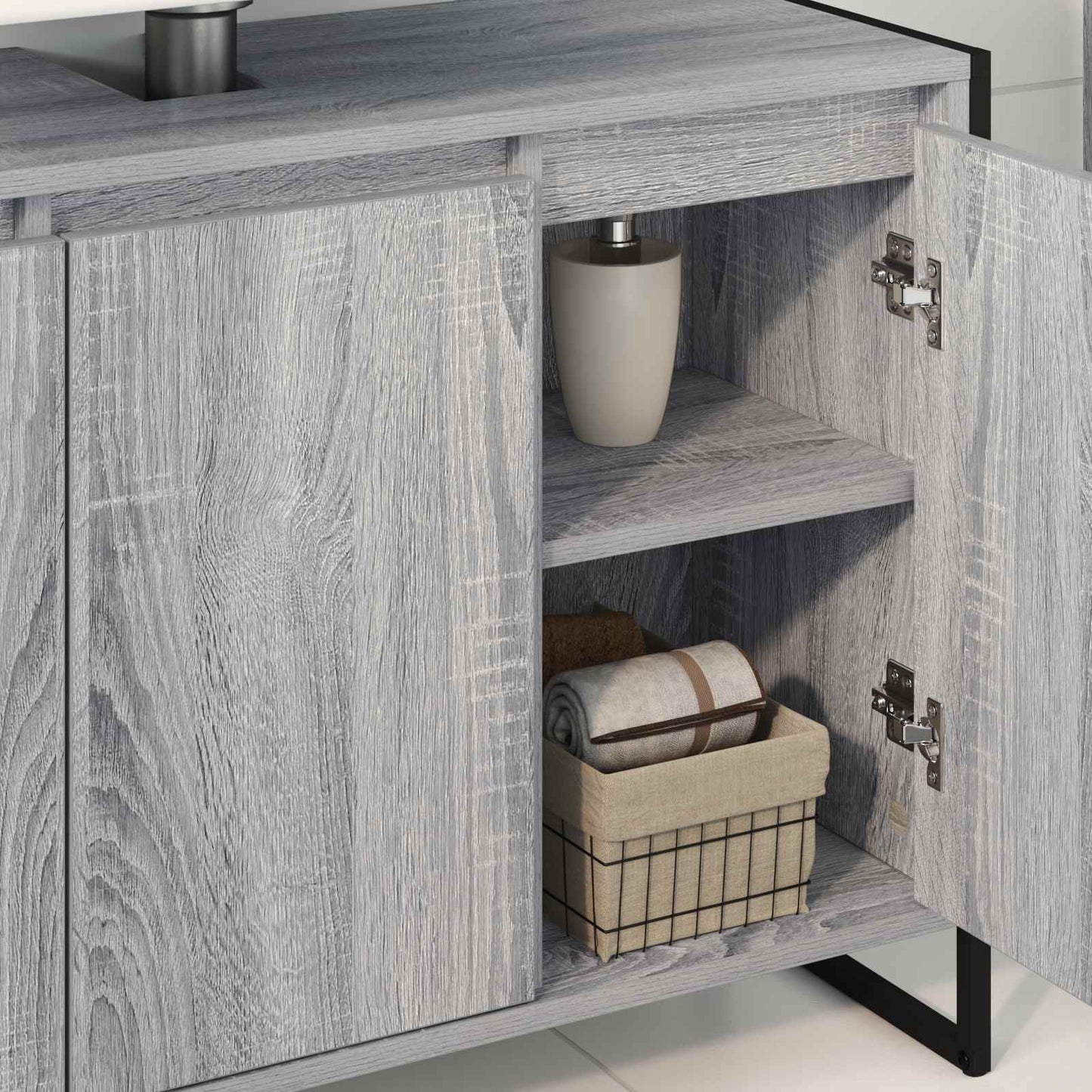 Bathroom Cabinet Grey Sonoma 90 x 30 x 60 cm Engineered Wood