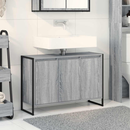 Bathroom Cabinet Grey Sonoma 90 x 30 x 60 cm Engineered Wood