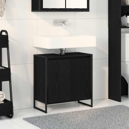 Bathroom Cabinet Black Oak 60 x 30 x 60 cm Engineered Wood