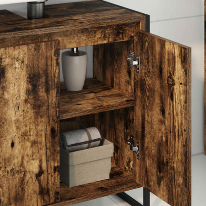 Bathroom Cabinet Smoke Oak 60 x 30 x 60 cm Engineered Wood