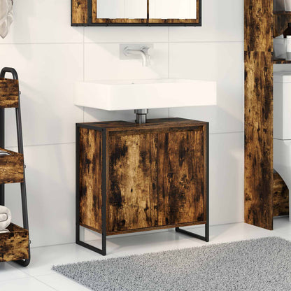 Bathroom Cabinet Smoke Oak 60 x 30 x 60 cm Engineered Wood