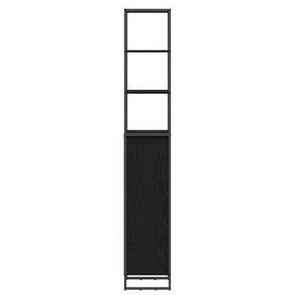 Bathroom Cabinet Black Oak 40 x 30 x 180 cm Engineered Wood