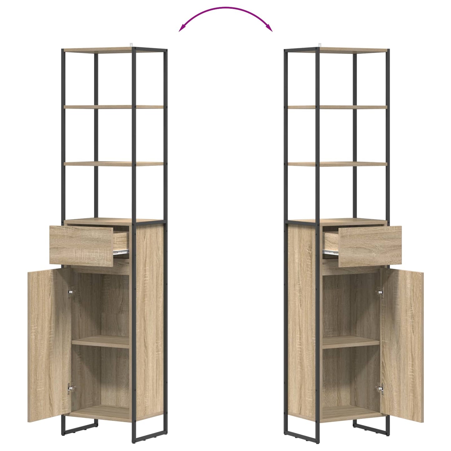 Bathroom Cabinet Sonoma 40 x 30 x 180 cm Engineered Wood