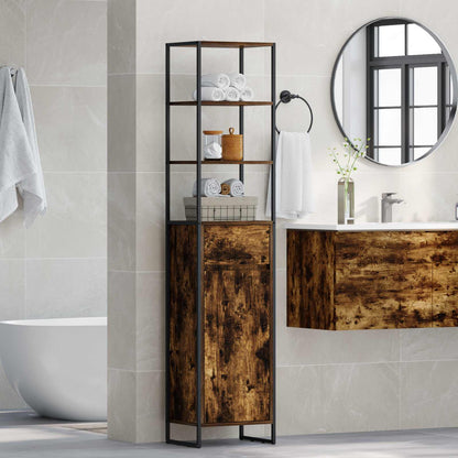 Bathroom Cabinet Smoke Oak 40 x 30 x 180 cm Engineered Wood