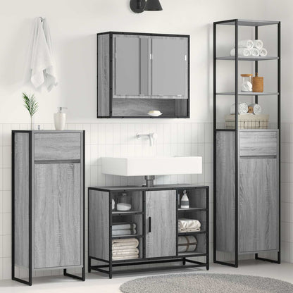 Bathroom Cabinet Grey Sonoma 40 x 30 x 180 cm Engineered Wood