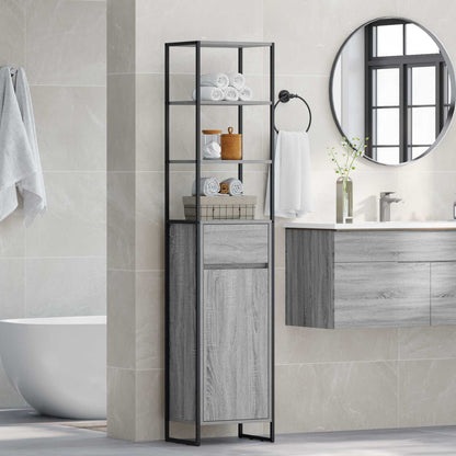 Bathroom Cabinet Grey Sonoma 40 x 30 x 180 cm Engineered Wood