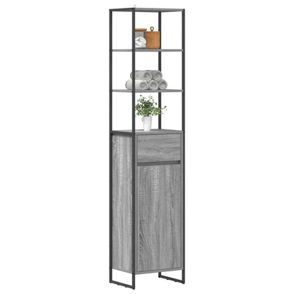 Bathroom Cabinet Grey Sonoma 40 x 30 x 180 cm Engineered Wood