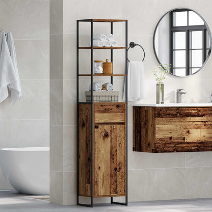 Bathroom Cabinet Old Wood 40 x 30 x 180 cm Engineered Wood