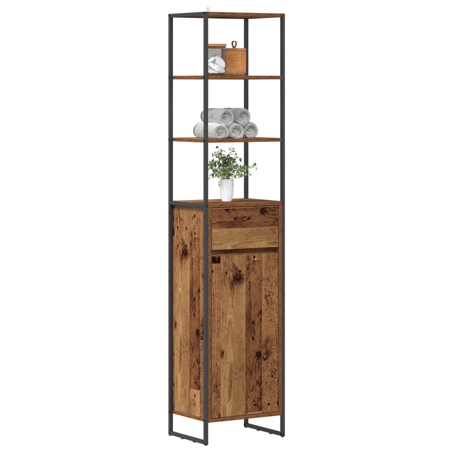 Bathroom Cabinet Old Wood 40 x 30 x 180 cm Engineered Wood