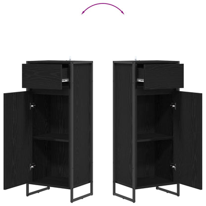 Bathroom Cabinet Black Oak 40 x 30 x 100 cm Engineered Wood