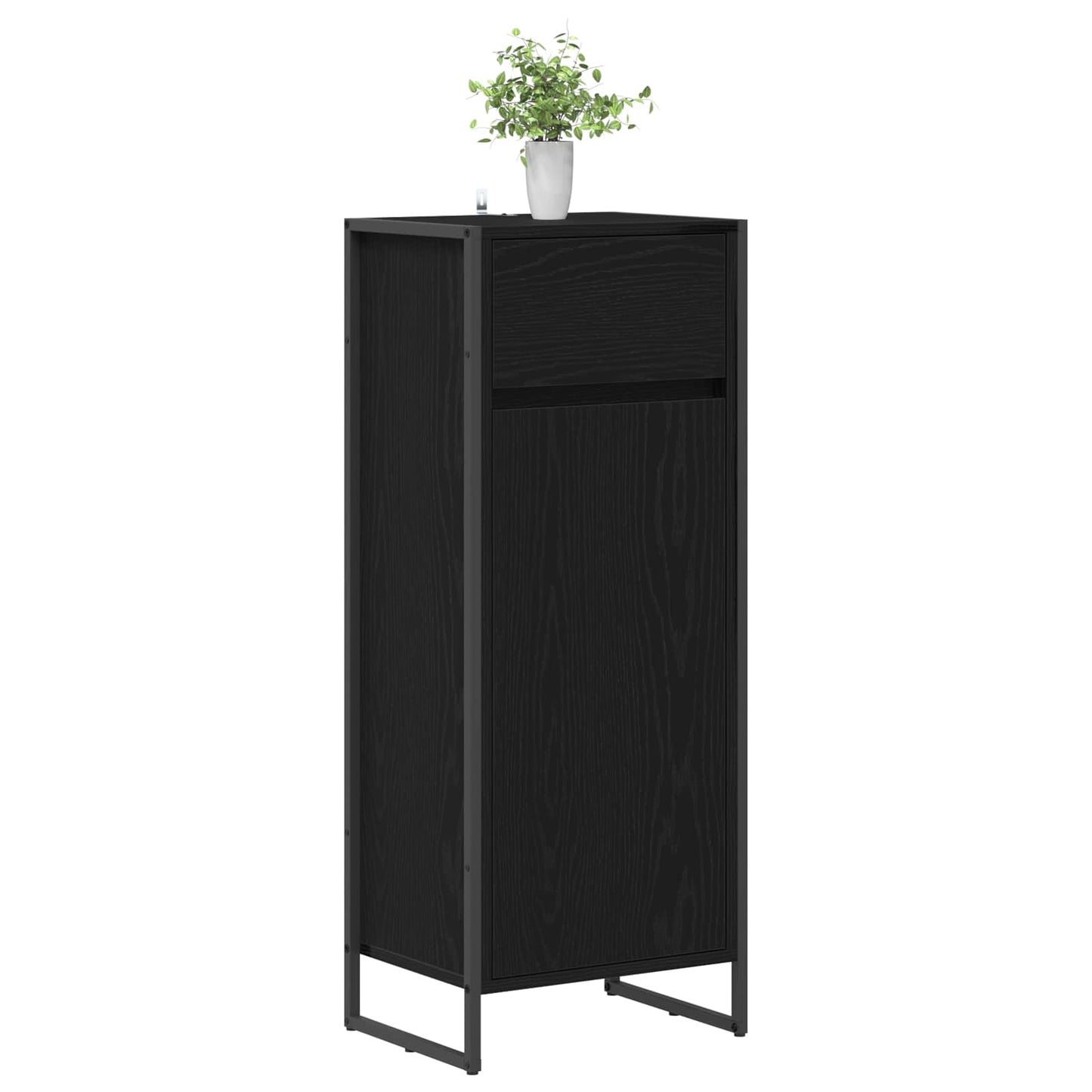 Bathroom Cabinet Black Oak 40 x 30 x 100 cm Engineered Wood