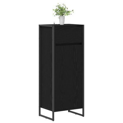 Bathroom Cabinet Black Oak 40 x 30 x 100 cm Engineered Wood