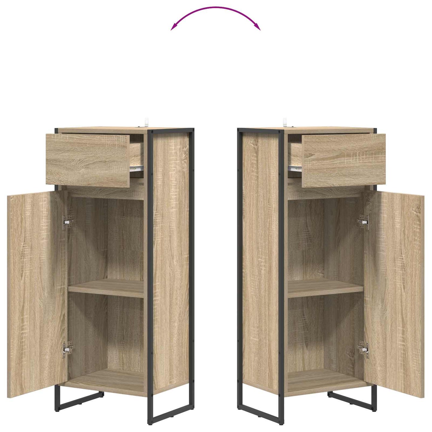 Bathroom Cabinet Sonoma 40 x 30 x 100 cm Engineered Wood