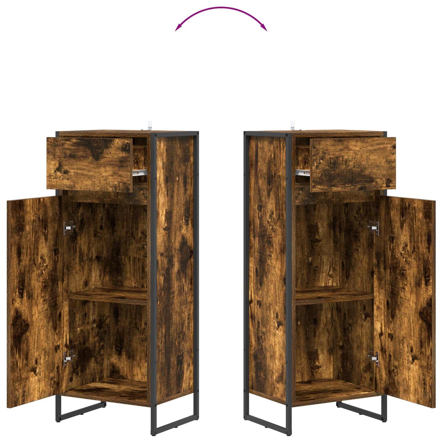 Bathroom Cabinet Smoke Oak 40 x 30 x 100 cm Engineered Wood