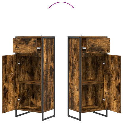 Bathroom Cabinet Smoke Oak 40 x 30 x 100 cm Engineered Wood