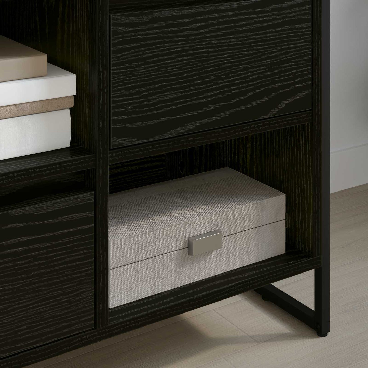 TV Cabinet Black Oak 100 x 36 x 49.5 cm Engineered Wood